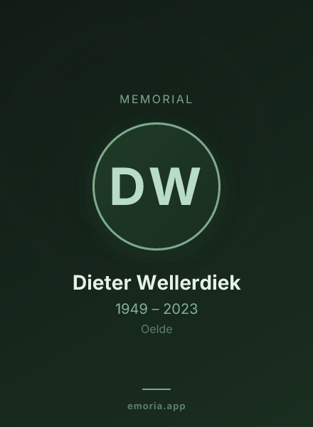 Memorial portrait of Dieter Wellerdiek