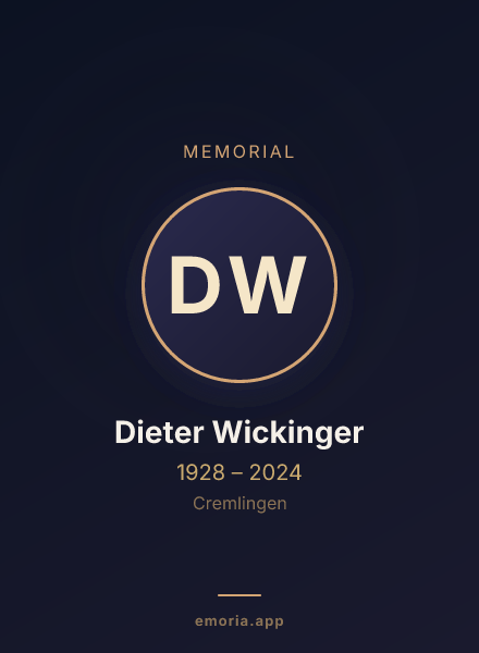 Memorial portrait of Dieter Wickinger