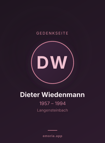 Gedenkportrait von Dieter Wiedenmann
