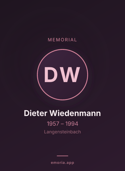 Memorial portrait of Dieter Wiedenmann