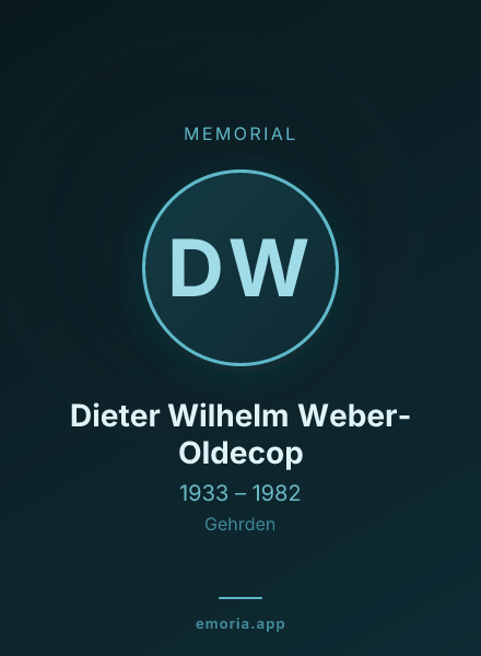 Memorial portrait of Dieter Wilhelm Weber-Oldecop