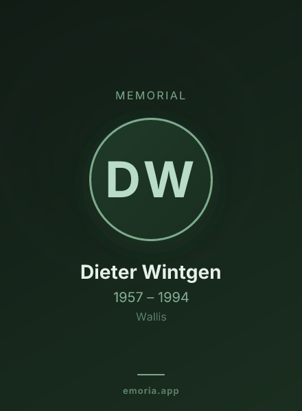 Memorial portrait of Dieter Wintgen
