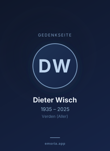 Gedenkportrait von Dieter Wisch