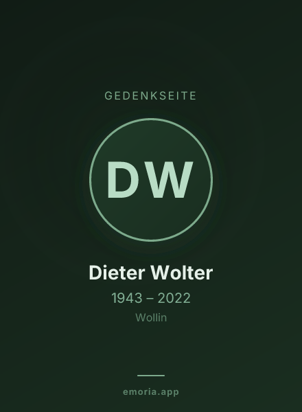 Gedenkportrait von Dieter Wolter