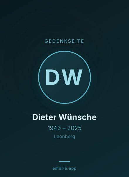 Gedenkportrait von Dieter Wünsche