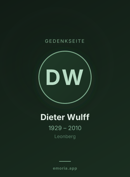 Gedenkportrait von Dieter Wulff