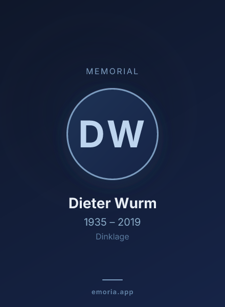 Memorial portrait of Dieter Wurm