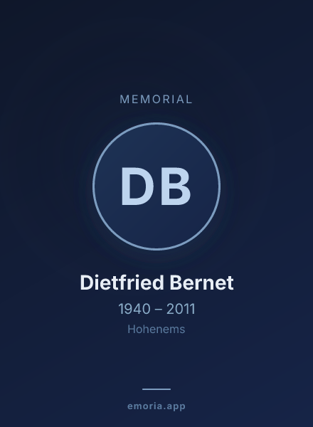 Memorial portrait of Dietfried Bernet