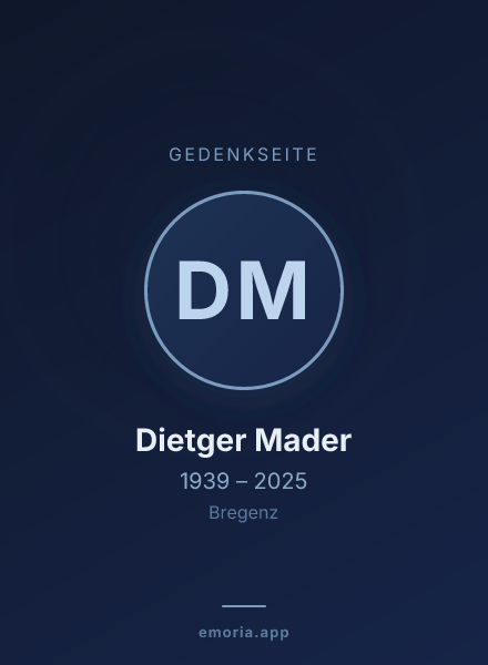 Gedenkportrait von Dietger Mader