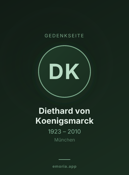 Gedenkportrait von Diethard von Koenigsmarck