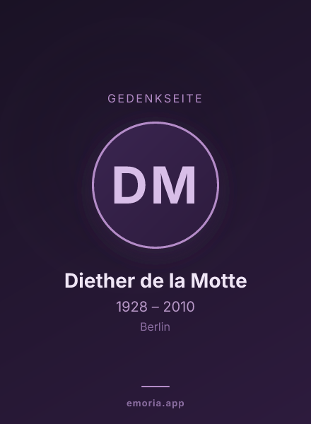 Gedenkportrait von Diether de la Motte