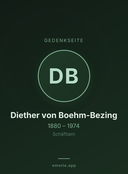Gedenkportrait von Diether von Boehm-Bezing