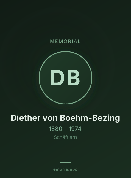 Memorial portrait of Diether von Boehm-Bezing