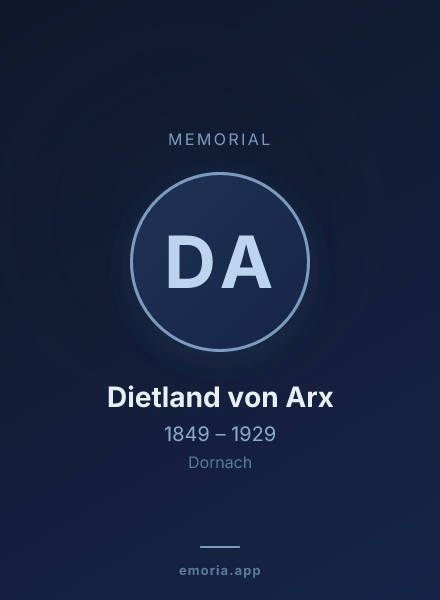 Memorial portrait of Dietland von Arx