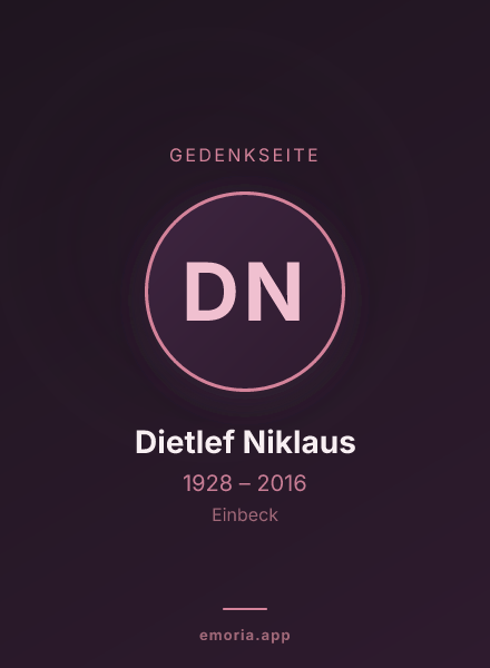 Gedenkportrait von Dietlef Niklaus