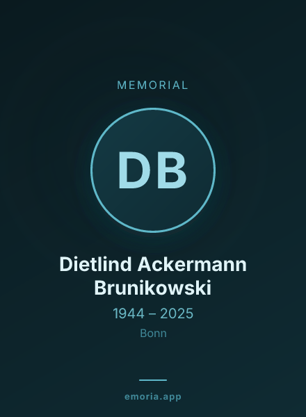 Memorial portrait of Dietlind Ackermann Brunikowski
