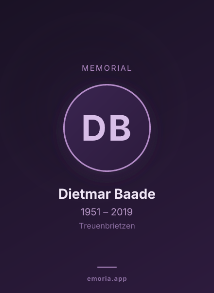 Memorial portrait of Dietmar Baade