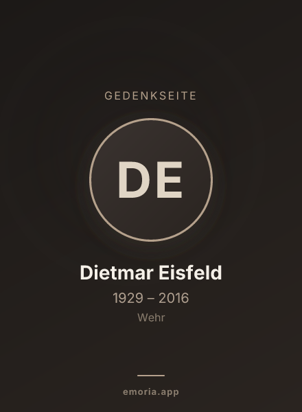 Gedenkportrait von Dietmar Eisfeld