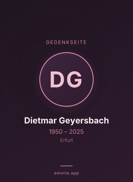 Gedenkportrait von Dietmar Geyersbach
