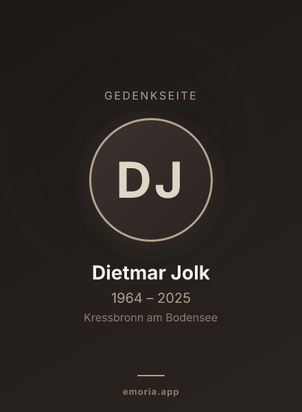 Gedenkportrait von Dietmar Jolk