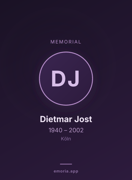 Memorial portrait of Dietmar Jost