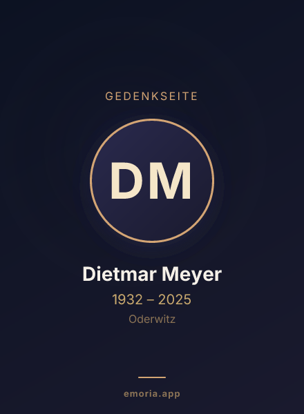 Gedenkportrait von Dietmar Meyer