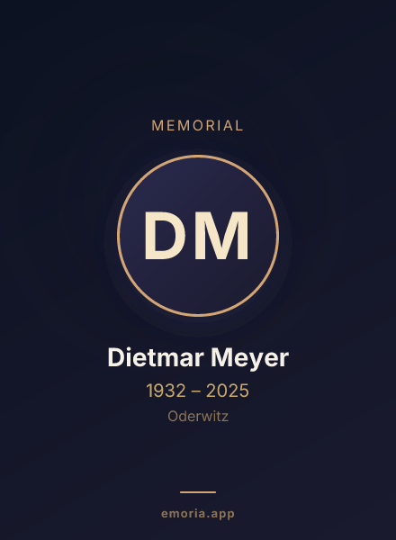Memorial portrait of Dietmar Meyer
