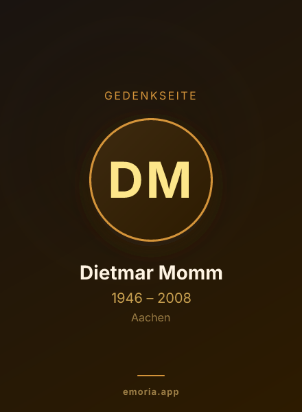 Gedenkportrait von Dietmar Momm