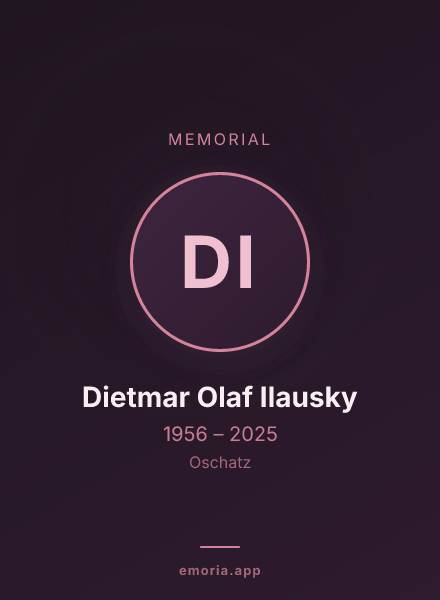 Memorial portrait of Dietmar Olaf Ilausky