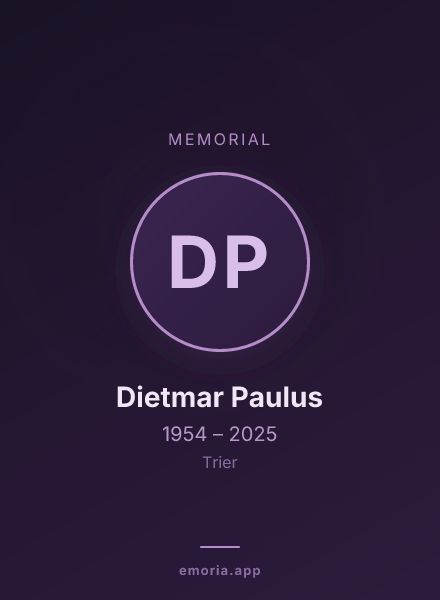 Memorial portrait of Dietmar Paulus