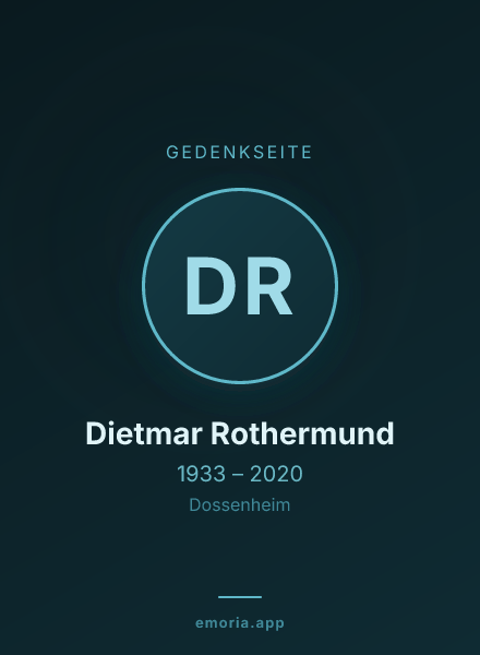 Gedenkportrait von Dietmar Rothermund