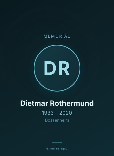 Memorial portrait of Dietmar Rothermund