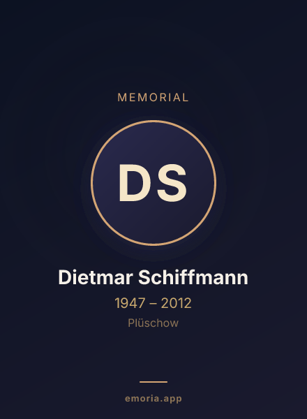 Memorial portrait of Dietmar Schiffmann