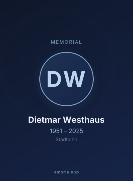 Memorial portrait of Dietmar Westhaus