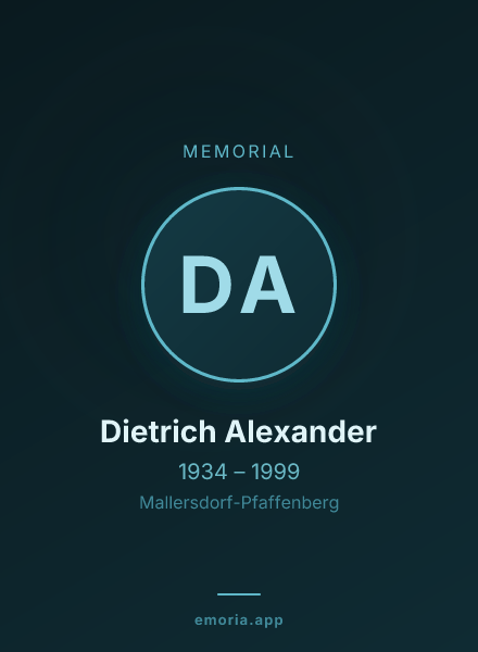 Memorial portrait of Dietrich Alexander