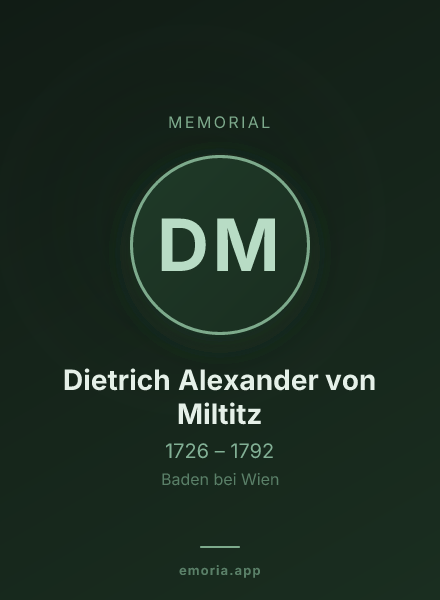 Memorial portrait of Dietrich Alexander von Miltitz