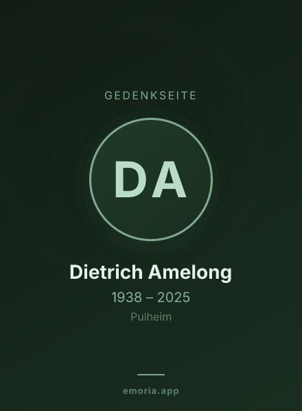 Gedenkportrait von Dietrich Amelong