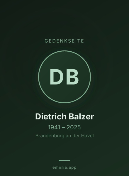 Gedenkportrait von Dietrich Balzer