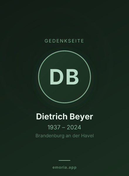 Gedenkportrait von Dietrich Beyer