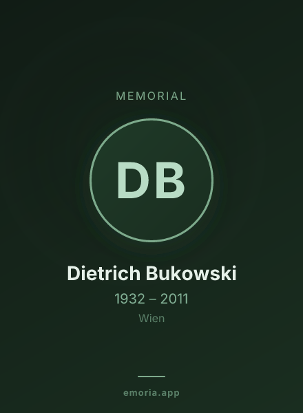 Memorial portrait of Dietrich Bukowski