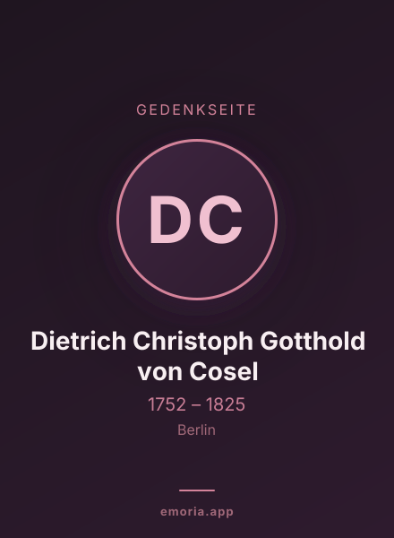 Gedenkportrait von Dietrich Christoph Gotthold von Cosel