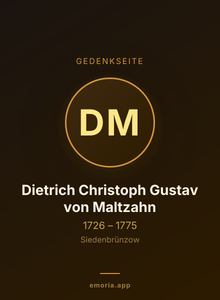 Gedenkportrait von Dietrich Christoph Gustav von Maltzahn