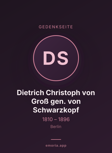 Gedenkportrait von Dietrich Christoph von Groß gen. von Schwarzkopf