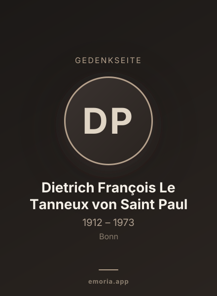 Gedenkportrait von Dietrich François Le Tanneux von Saint Paul