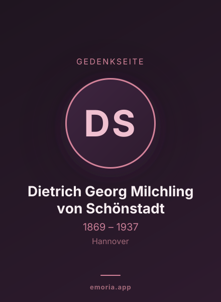 Gedenkportrait von Dietrich Georg Milchling von Schönstadt