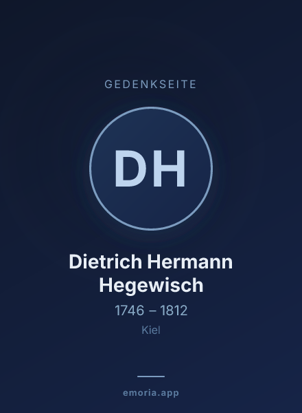Gedenkportrait von Dietrich Hermann Hegewisch