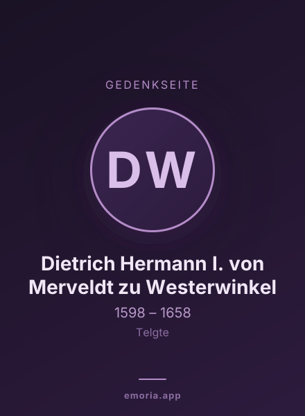 Gedenkportrait von Dietrich Hermann I. von Merveldt zu Westerwinkel