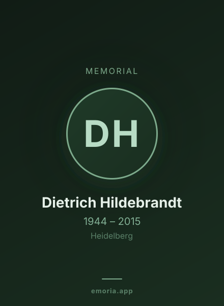 Memorial portrait of Dietrich Hildebrandt