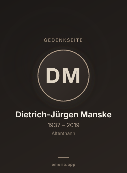 Gedenkportrait von Dietrich-Jürgen Manske