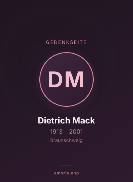 Gedenkportrait von Dietrich Mack